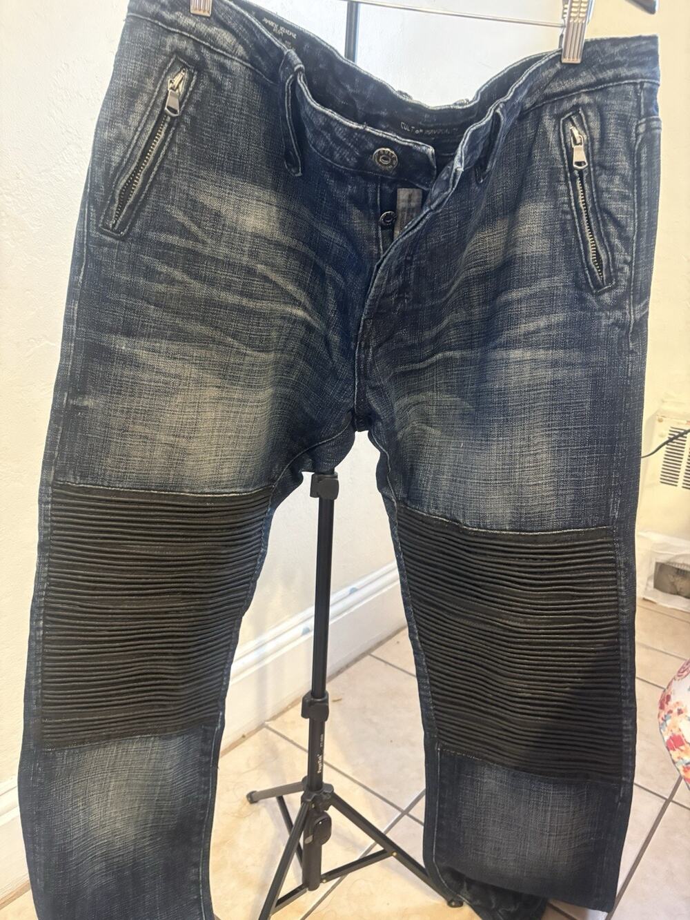 Cult of Individuality Greaser Moto Japanese Selvedge Jeans 40x34 650‑15B‑347B
